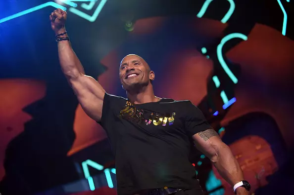 BURBANK, CALIFORNIA - APRIL 09: Host Dwayne Johnson speaks onstage during the 2016 MTV Movie Awards at Warner Bros. Studios on April 9, 2016 in Burbank, California. MTV Movie Awards airs April 10, 2016 at 8pm ET/PT. (Photo by Emma McIntyre/Getty Images for MTV)