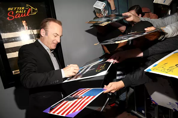 Bob Odenkirk signing autographs at the "Better Call Saul" Season 3 premiere at ArcLight Cinemas.