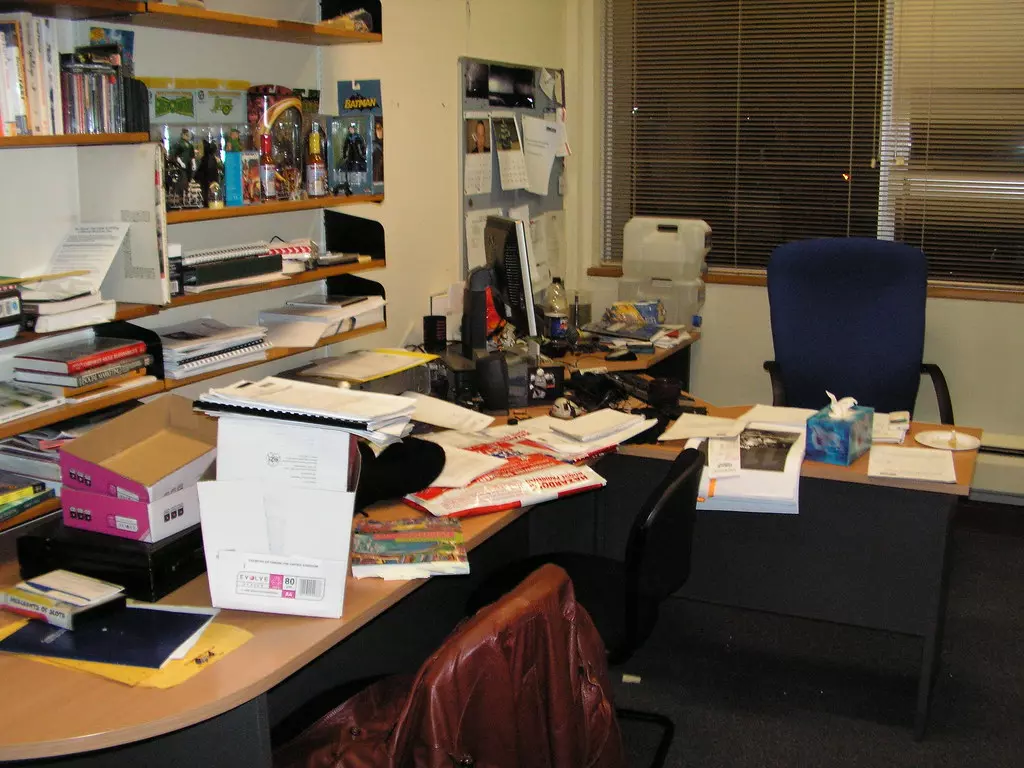 A messy office